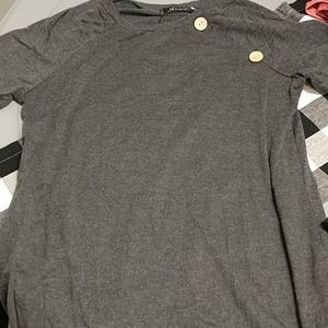 Grey Shirt with Button Detail